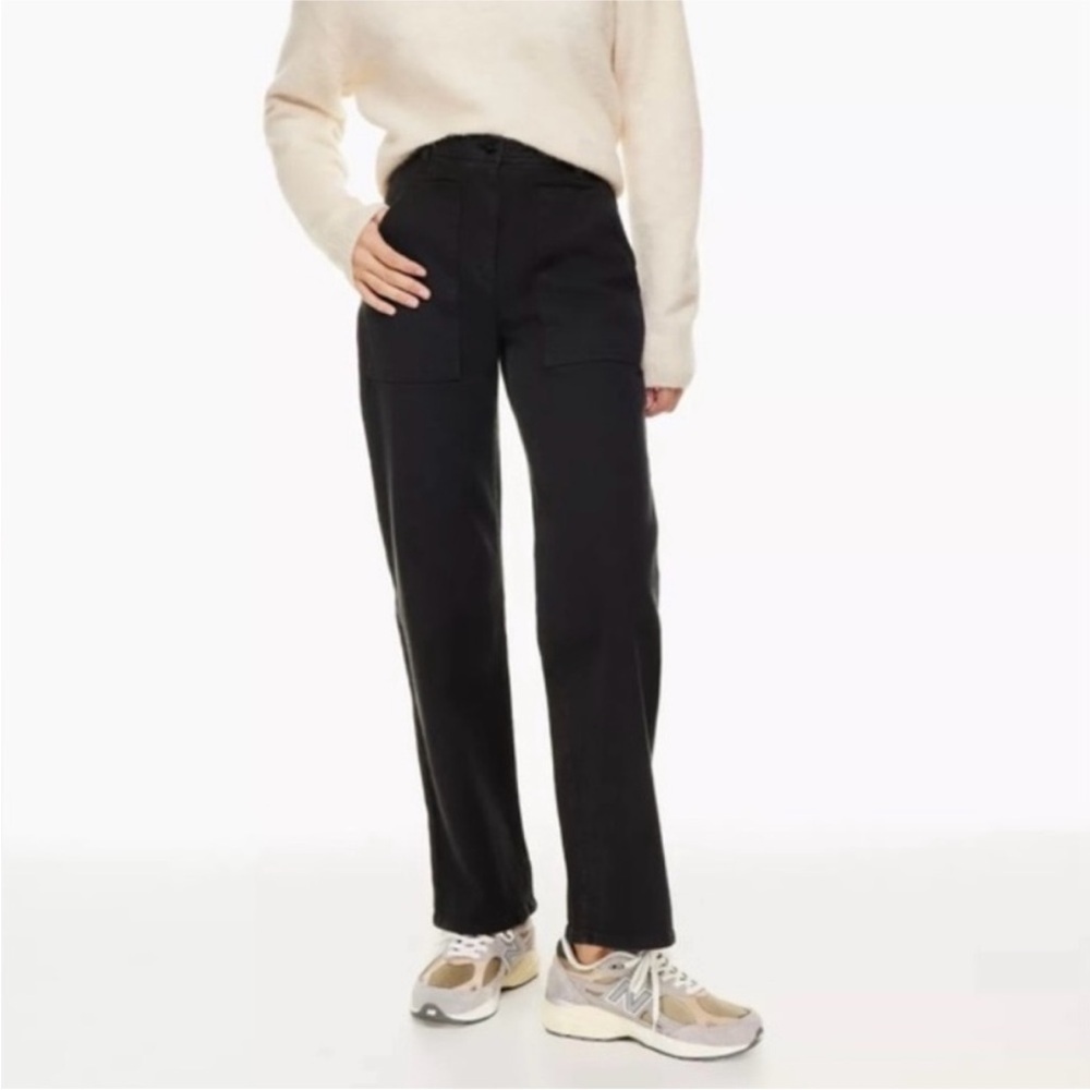 Wilfred Free Aritzia Black Modern Utility Pants High Rise Straight Leg